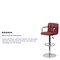 Flash Furniture Burgundy Quilted Barstool, Adj Height CH-102029-BURG-GG - alternate 4