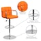 Flash Furniture Orange Quilted Vinyl Barstool, Adj Height, Weight Capacity: 330 lb. CH-102029-ORG-GG - alternate 4