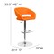Flash Furniture Orange Vinyl Adjustable Height Barstool CH-122070-ORG-GG - alternate 2