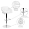 Flash Furniture White Vinyl Adjustable Height Barstool CH-122070-WH-GG - alternate 2