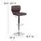 Flash Furniture Brown Vinyl Barstool, Adj Height, Frame Material: Metal CH-132330-BRN-GG - alternate 4