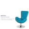 Flash Furniture Egg Side Reception Chair, Aqua Fabric Seat, 30 W 30" L 38 H, Integrated Curved CH-162430-AQ-FAB-GG - alternate 5