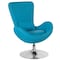 Flash Furniture Egg Side Reception Chair, Aqua Fabric Seat, 30 W 30" L 38 H, Integrated Curved CH-162430-AQ-FAB-GG - alternate 4