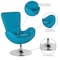 Flash Furniture Egg Side Reception Chair, Aqua Fabric Seat, 30 W 30" L 38 H, Integrated Curved CH-162430-AQ-FAB-GG - alternate 6