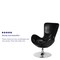 Flash Furniture Egg Side Reception Chair, Black LeatherSoft Seat, Black Back, 30 W 30" L 38 H, Integrated Curved CH-162430-BK-LEA-GG - alternate 7