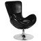 Flash Furniture Egg Side Reception Chair, Black LeatherSoft Seat, Black Back, 30 W 30" L 38 H, Integrated Curved CH-162430-BK-LEA-GG - alternate 4