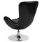 Flash Furniture Egg Side Reception Chair, Black LeatherSoft Seat, Black Back, 30 W 30" L 38 H, Integrated Curved CH-162430-BK-LEA-GG - alternate 2