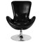 Flash Furniture Egg Side Reception Chair, Black LeatherSoft Seat, Black Back, 30 W 30" L 38 H, Integrated Curved CH-162430-BK-LEA-GG - alternate 6
