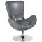 Flash Furniture Egg Side Reception Chair, Gray LeatherSoft Seat, Gray Back, 30 W 30" L 38 H, Integrated Curved CH-162430-GY-LEA-GG - alternate 4