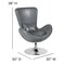 Flash Furniture Egg Side Reception Chair, Gray LeatherSoft Seat, Gray Back, 30 W 30" L 38 H, Integrated Curved CH-162430-GY-LEA-GG - alternate 3