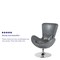 Flash Furniture Egg Side Reception Chair, Gray LeatherSoft Seat, Gray Back, 30 W 30" L 38 H, Integrated Curved CH-162430-GY-LEA-GG - alternate 10