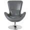 Flash Furniture Egg Side Reception Chair, Gray LeatherSoft Seat, Gray Back, 30 W 30" L 38 H, Integrated Curved CH-162430-GY-LEA-GG - alternate 9