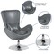 Flash Furniture Egg Side Reception Chair, Gray LeatherSoft Seat, Gray Back, 30 W 30" L 38 H, Integrated Curved CH-162430-GY-LEA-GG - alternate 7