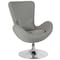 Flash Furniture Egg Side Reception Chair, Light Gray Fabric Seat, Gray Back, 30 W 30" L 38 H, Integrated Curved CH-162430-LTGY-FAB-GG - alternate 6