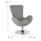 Flash Furniture Egg Side Reception Chair, Light Gray Fabric Seat, Gray Back, 30 W 30" L 38 H, Integrated Curved CH-162430-LTGY-FAB-GG - alternate 4