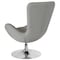 Flash Furniture Egg Side Reception Chair, Light Gray Fabric Seat, Gray Back, 30 W 30" L 38 H, Integrated Curved CH-162430-LTGY-FAB-GG - alternate 3