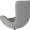 Flash Furniture Egg Side Reception Chair, Light Gray Fabric Seat, Gray Back, 30 W 30" L 38 H, Integrated Curved CH-162430-LTGY-FAB-GG - alternate 2
