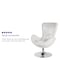 Flash Furniture Egg Side Reception Chair, White LeatherSoft Seat, 30 W 30" L 38 H, Integrated Curved CH-162430-WH-LEA-GG - alternate 3
