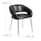 Flash Furniture Fusion Side Reception Chair, Black Back, 23-1/2 in W 21-3/4" L 28-3/4" H, Leather Seat CH-162731-BK-GG - alternate 9