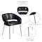 Flash Furniture Fusion Side Reception Chair, Black Back, 23-1/2 in W 21-3/4" L 28-3/4" H, Leather Seat CH-162731-BK-GG - alternate 2