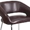 Flash Furniture Fusion Side Reception Chair, Brown Back, 23-1/2 in W 21-3/4" L 28-3/4" H, Leather Seat CH-162731-BN-GG - alternate 2