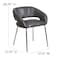 Flash Furniture Fusion Side Reception Chair, Gray Back, 23-1/2 in W 21-3/4" L 28-3/4" H, Leather Seat CH-162731-GY-GG - alternate 5