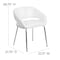 Flash Furniture Fusion Side Reception Chair, White Back, 23-1/2 in W 21-3/4" L 28-3/4" H, Leather Seat CH-162731-WH-GG - alternate 8