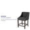 Flash Furniture Carmel Series Blck Fabric/Wood Stool, 24" CH-182020-24-BK-F-GG - alternate 6