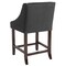 Flash Furniture Carmel Series Blck Fabric/Wood Stool, 24" CH-182020-24-BK-F-GG - alternate 3