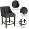 Flash Furniture Carmel Series Blck Fabric/Wood Stool, 24" CH-182020-24-BK-F-GG - alternate 4