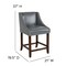 Flash Furniture Carmel Series Grey Lthr/Wood Stool, 24" CH-182020-24-LTGY-GG - alternate 9
