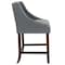 Flash Furniture Carmel Series Grey Lthr/Wood Stool, 24" CH-182020-24-LTGY-GG - alternate 7