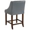 Flash Furniture Carmel Series Grey Lthr/Wood Stool, 24" CH-182020-24-LTGY-GG - alternate 8