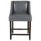 Flash Furniture Carmel Series Grey Lthr/Wood Stool, 24" CH-182020-24-LTGY-GG - alternate 6