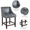 Flash Furniture Carmel Series Grey Lthr/Wood Stool, 24" CH-182020-24-LTGY-GG - alternate 4