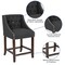 Flash Furniture Stool, Fabric/Wood, Carmel Black, 24" CH-182020-T-24-BK-F-GG - alternate 3