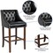 Flash Furniture Stool, Leather/Wood, Carmel Black, 30" CH-182020-T-30-BK-GG - alternate 5