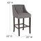 Flash Furniture Gray Fabric/Wood Stool, 30 CH-182020-T-30-DKGY-F-GG - alternate 6