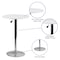 Flash Furniture Round Round Adjustable Wood Table, 23.75" W, 23.75" L, 35.75" H, Wood Top, White CH-2-GG - alternate 7