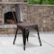 Flash Furniture Antique Gold Metal Chair, Black CH-31230-BQ-WD-GG - alternate 1