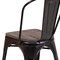 Flash Furniture Antique Gold Metal Chair, Black CH-31230-BQ-WD-GG - alternate 3