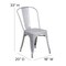 Flash Furniture Contemporary Chair, 18 in W 20" L 33" H CH-31230-SIL-GG - alternate 9