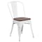 Flash Furniture White Metal Stack Chair CH-31230-WH-WD-GG - alternate 4