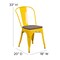 Flash Furniture Metal Stack Chair, Yellow CH-31230-YL-WD-GG - alternate 9