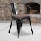 Flash Furniture Metal Chair, Black with Arms, Wood Seat CH-31270-BK-WD-GG - alternate 1