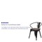 Flash Furniture Metal Chair, Black with Arms, Wood Seat CH-31270-BK-WD-GG - alternate 2