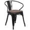 Flash Furniture Metal Chair, Black with Arms, Wood Seat CH-31270-BK-WD-GG - alternate 5