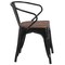 Flash Furniture Metal Chair, Black with Arms, Wood Seat CH-31270-BK-WD-GG - alternate 9