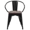 Flash Furniture Metal Chair, Black with Arms, Wood Seat CH-31270-BK-WD-GG - alternate 10