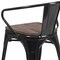 Flash Furniture Metal Chair, Black with Arms, Wood Seat CH-31270-BK-WD-GG - alternate 6